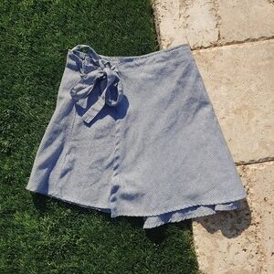 Brandy Melville striped mini wrap skirt